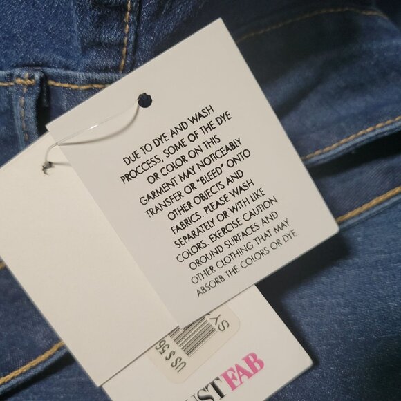 Just Fab Jeans Womens Plus Size 24W Straight High Waist Medium Wash Denim Pants - Picture 8 of 8